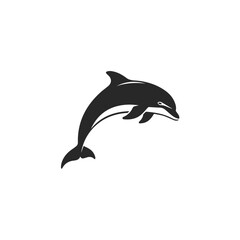 Fototapeta premium Silhouette of a leaping dolphin 1.