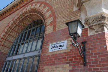 Traditional Street Sign in Budapest, Sóház utca - Hungary