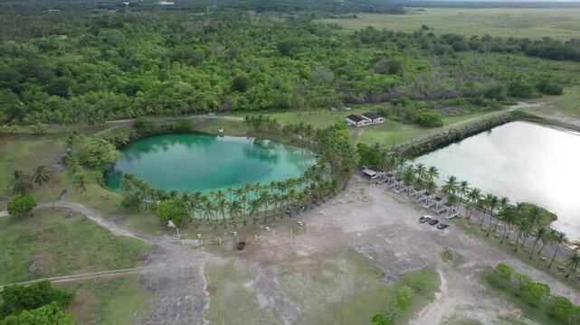 Serene aerial view of Las Aguas de Mois&eacute;s in Sucre, lush and tranquil vibes