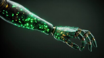 Digitally Enhanced Robotic Prosthetic Arm with Glowing Circuits