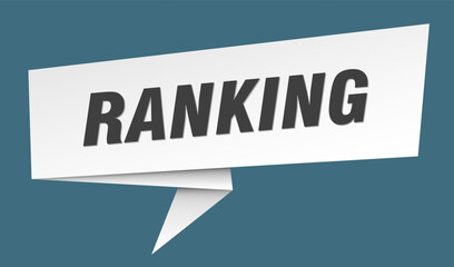 ranking banner. ranking speech bubble, label, sticker, sign template