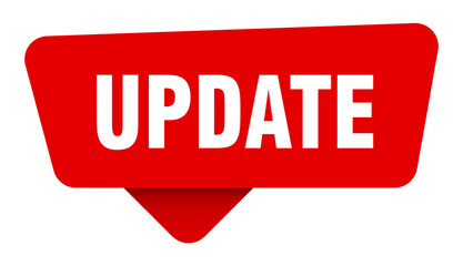 update red sticker isolated on transpatent background. update sign
