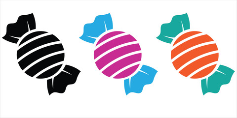 Candy icon vector, colorful candy icon, candy silhouette vector in trendy flat style illustration isolated on white background.