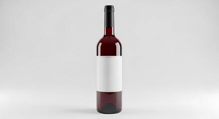 A bottle of red wine isolated on white background