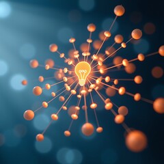Abstract Idea Blooming with Light Bulb Network