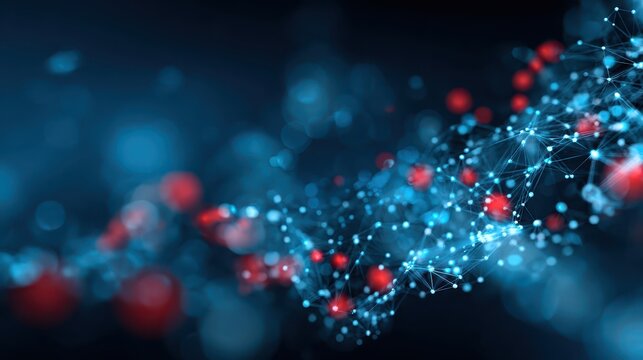 Abstract AI Network Model Visualization with Data Points