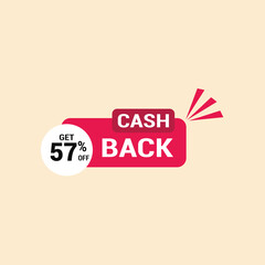 57% cash back offer icon vector a must have for savvy shoppers seeking incredible deals and discounts