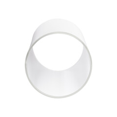 Transparent cylinder isolated on white background