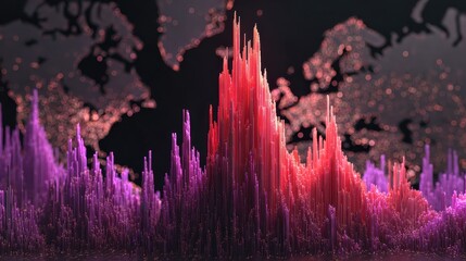 Abstract digital visualization displaying data analytics forecasting