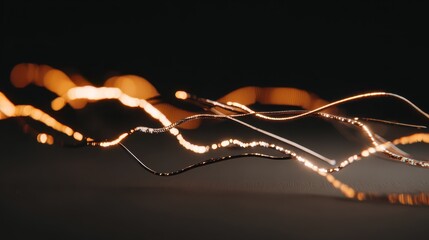 Abstract Glowing Lines Representing Brainwave Neural Networks