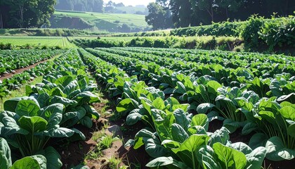 Green leafy vegetable field