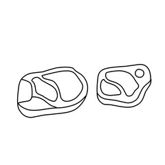 hand drawn raw meat icon