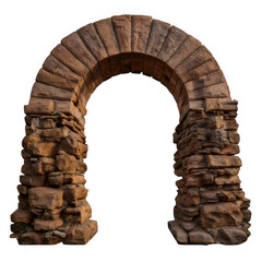 Majestic artificial rock archway isolated on transparent background