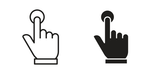 Finger control icon art in black and white