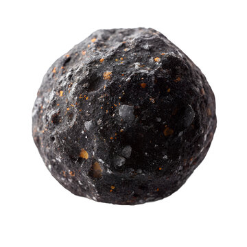 A dark, grainy phosphorite rock with a dull surface and occasional phosphate nodules. Isolated on transparent background