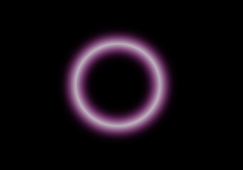 Purple Glowing Ring on Black Background – Neon Light Circle