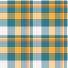 Patterned plaid textile fabric, expressive texture background tartan. Composition vector pattern check seamless in cyan and white colors.