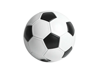 Classic spherical sports ball with contrasting black and white geometric patches