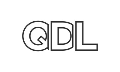 QDL logo design template with strong and modern bold text. Initial based vector logotype featuring simple and minimal typography. Trendy company identity.