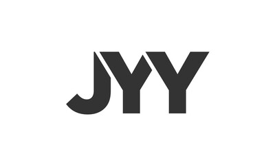 JYY logo design template with strong and modern bold text. Initial based vector logotype featuring simple and minimal typography. Trendy company identity.