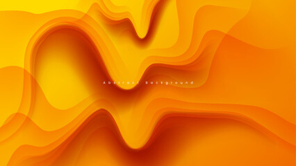 orange abstract background with overlapping wavy shapes