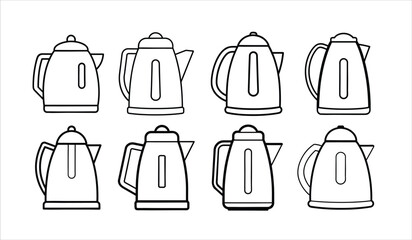 modern electric kettle designs vector illustration