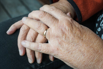 Fototapeta premium Hands of a woman, senior. 