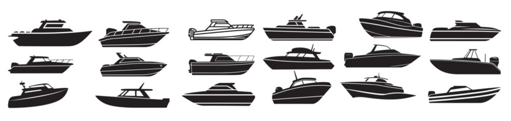 motor boat silhouette vector illustration