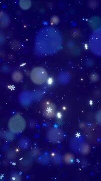 Christmas Happy New Year Winter background with seamless loop, Vertical resolution background for mobile videos, Suitable for Christmas, Happy New Year. 4K loop animation