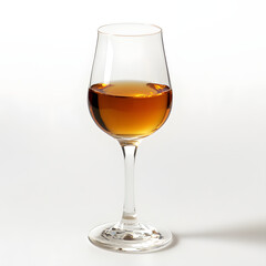 Elegant Glass of Sweet Fortified Wine &ndash; Golden Brown Liquor