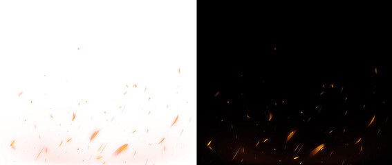 Rising fire embers and sparks PNG. Abstract warm overlay effect.