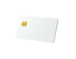 White rectangular card with gold chip, slightly angled, against a black background