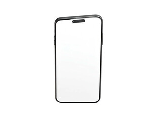 Isolated smartphone with a bright, blank screen and a black surround