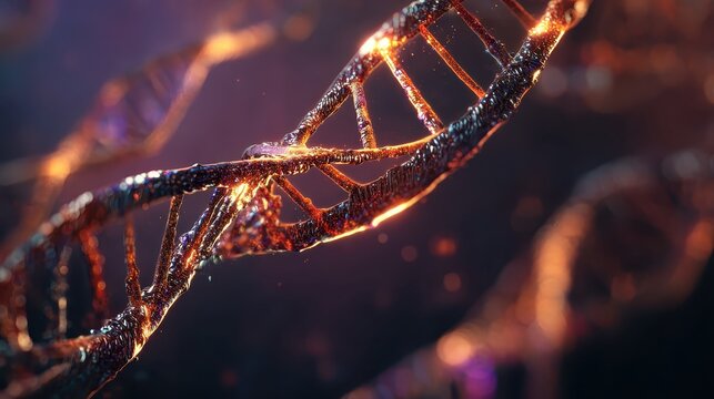 Detailed Visualization of a DNA Helix in a Scientific Context