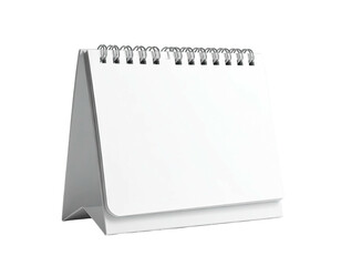 A blank desk calendar with metal binding, ready for notes and plans