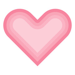 シンプルでポップなピンクの重ねハートのモチーフ