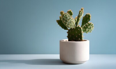 Minimal isolated cactus plant in a pastel background studio setting, clean and trendy botanical concept