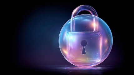 Digital security lock encased within a luminous bubble