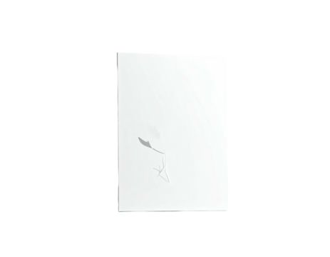 A rectangular white shape against a black background, featuring a subtle shape