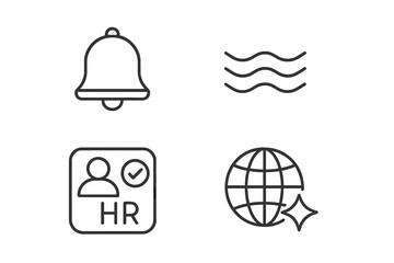 Collection of essential line icons for digital interfaces and web applications