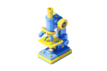 Pixelated Blue And Yellow Microscope Icon
