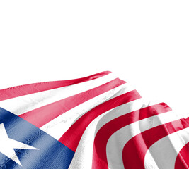 Obraz premium Liberia national flag fluttering on white background
