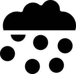 Black silhouette snowy weather icon