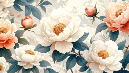 Elegant peony floral decorative design