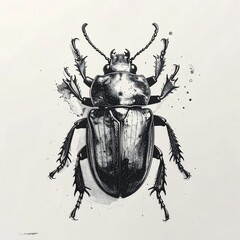 Ink drawing of a beetle