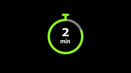 12 min clock icon animation. 12 minute icon on clean white background and creating a stunning 4k video.