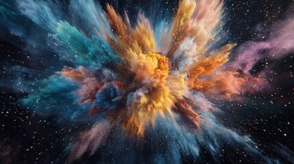 Colorful explosion in space