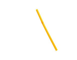A yellow, cylindrical object, slightly angled against a stark black background