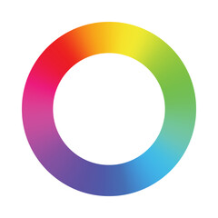 Abstract circular design featuring a vibrant spectrum of colors on a black background