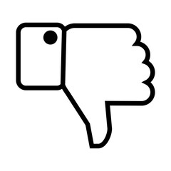 Simple and clean graphic illustration of a thumbs down icon for disapproval minimal design
